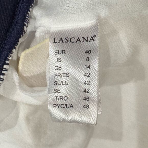 Lascana Mixed Print Scoop Bikini Swimsuit Top Navy Striped Women’s 8 - Picture 3 of 4